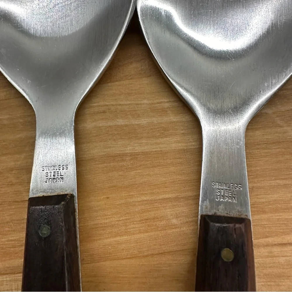 MCM Stainless Serving Set-Long Wood Handles- Japan